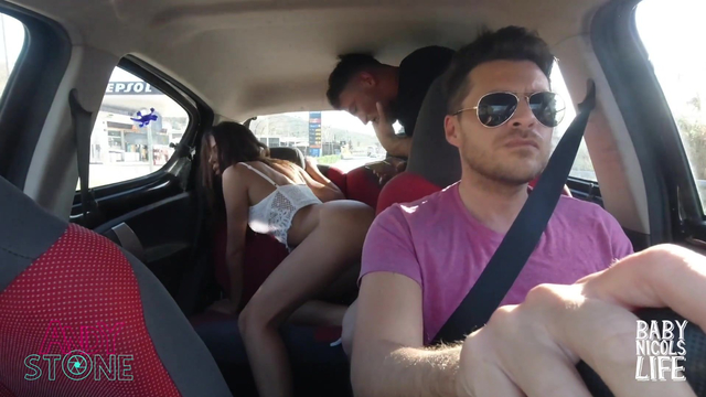 HORNY COUPLE FUCKING IN MY UBER CAR - PART 1