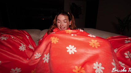 Sneaky StepBro Hides In my Snuggie & Airplays Porn on TV