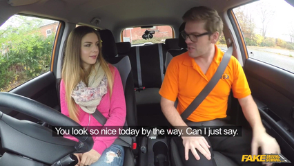 Fake Driving School - College Student with BIG Natural Boobs FULL VIDEO